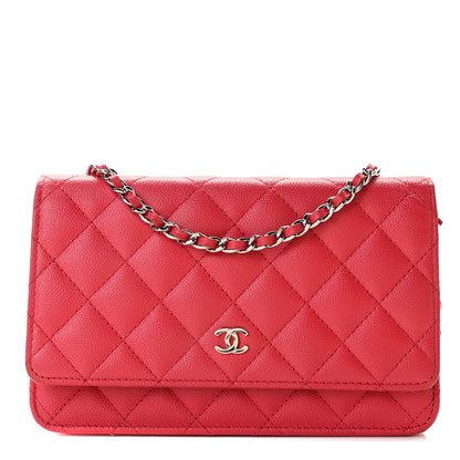 Chanel Caviar Quilted Wallet On Chain WOC Red 1 of 6