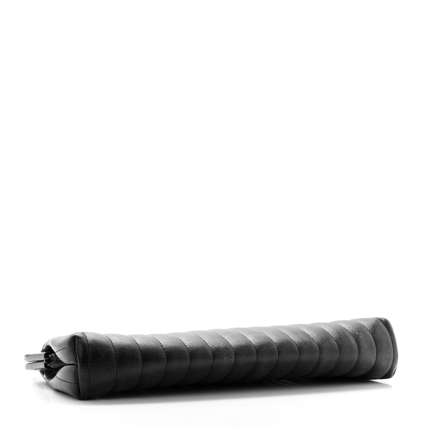 Lambskin Vertical Quilted Mademoiselle Clutch Black