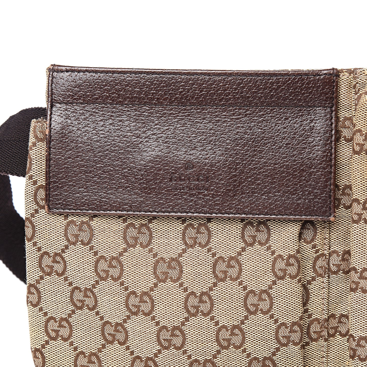 GG Monogram Double Pocket Belt Bag Dark Brown
