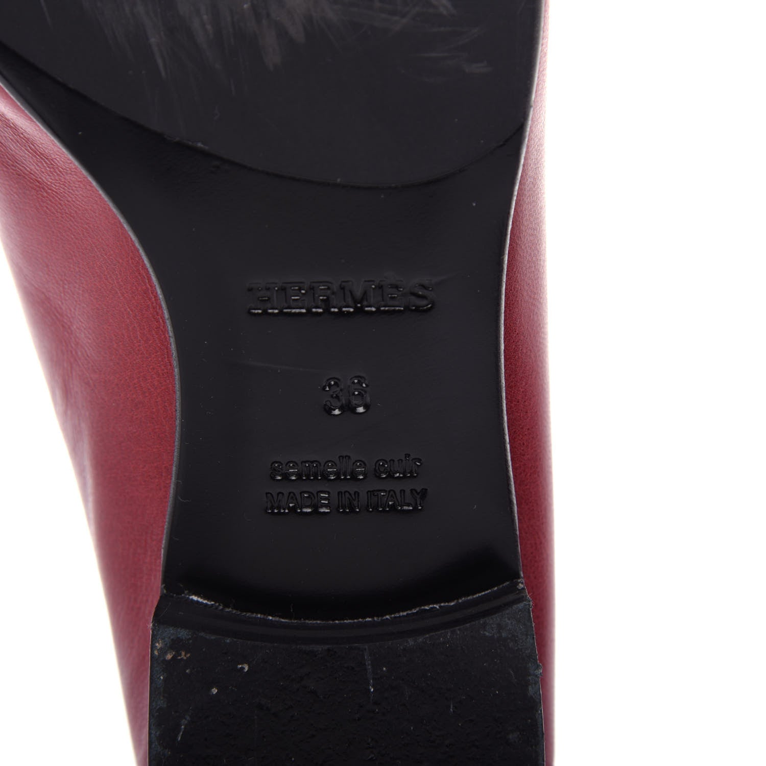 Hermes Goatskin Womens Royal Loafers 36 Rouge Tibétain 9 of 10