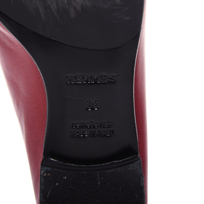 Hermes Goatskin Womens Royal Loafers 36 Rouge Tibétain 9 of 10