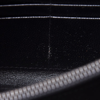 Saint Laurent Grain De Poudre Matelasse Chevron Monogram Chain Wallet Black 11 of 13