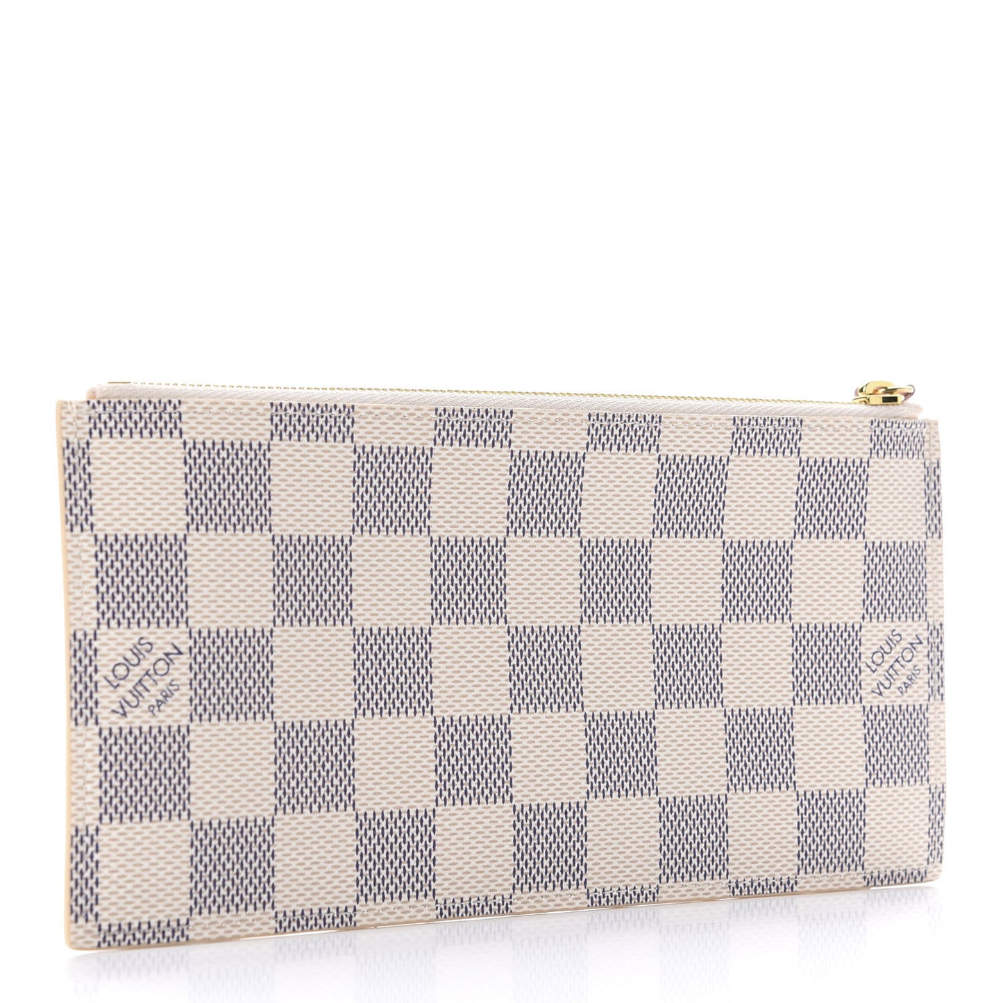 Damier Azur Felicie Chain Wallet Zippered Insert Rose Ballerine