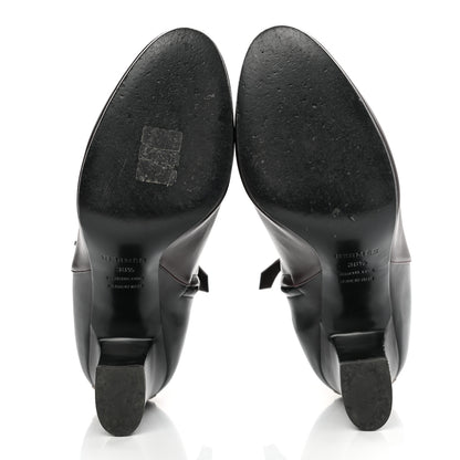 Hermes Calfskin Joueuse Ankle Boots 38.5 Black Brun Fume Bordeaux 5 of 8