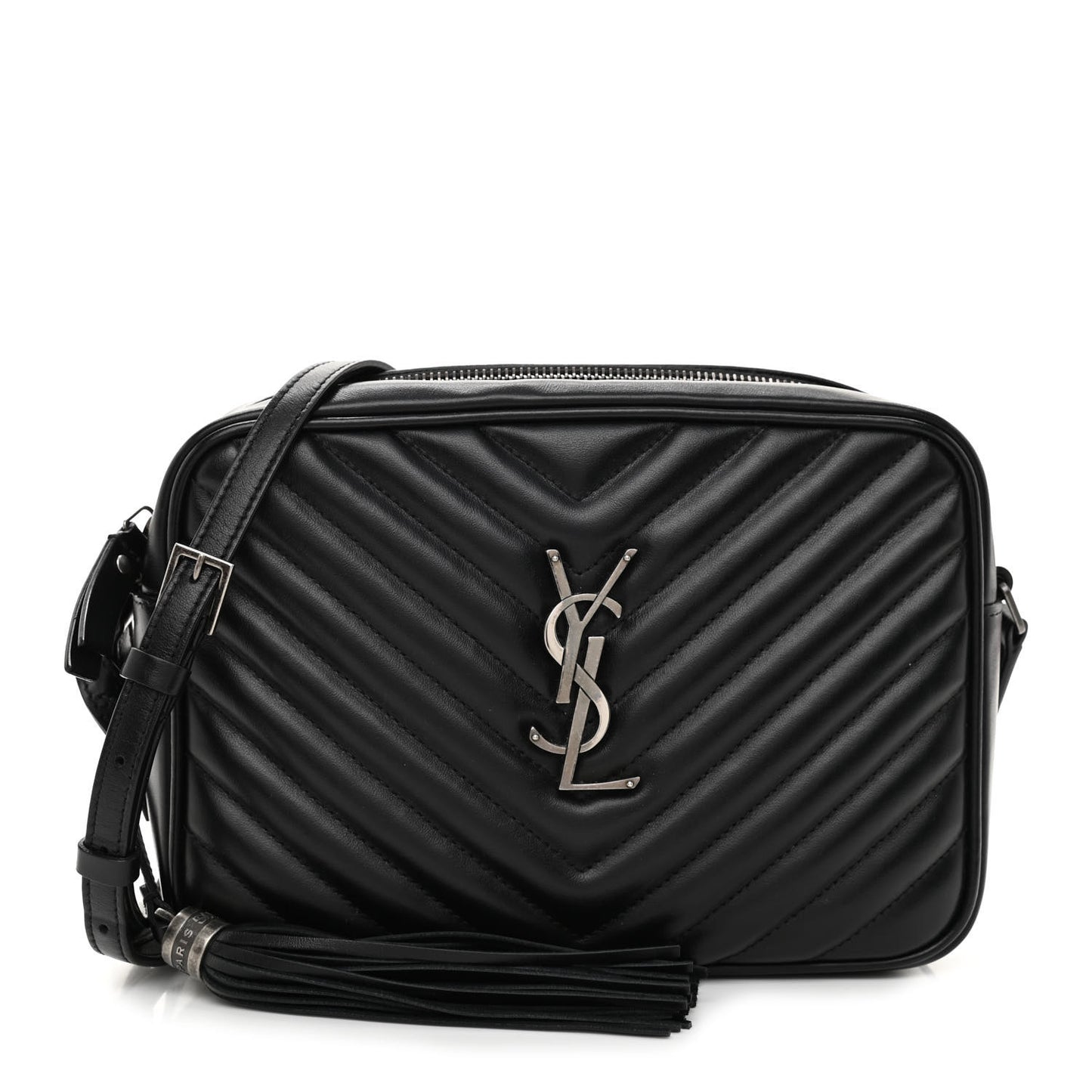 Calfskin Matelasse Monogram Lou Camera Bag Black