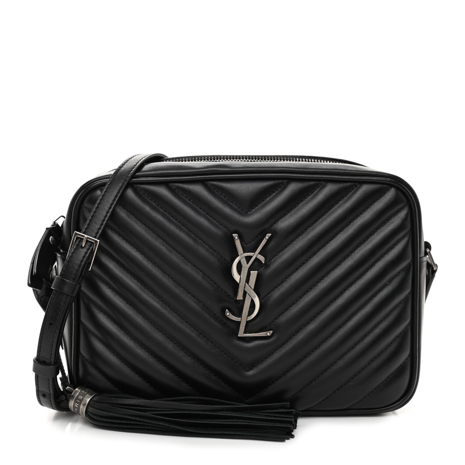 Saint Laurent Calfskin Matelasse Monogram Lou Camera Bag Black 1 of 9
