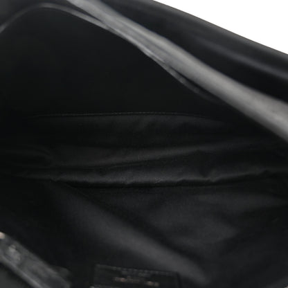 Saint Laurent Nubuck Crocodile Embossed Monogram Medium Niki Chain Satchel Black 5 of 10