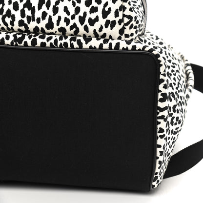 Saint Laurent Canvas Leopard Print City Backpack Black White 6 of 9