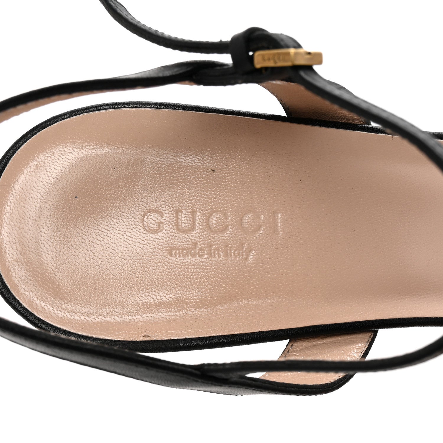 Gucci Lifford Calfskin GG Marmont Ankle Wrap 75mm Sandals 39.5 Black 8 of 8