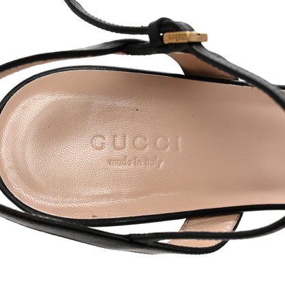 Gucci Lifford Calfskin GG Marmont Ankle Wrap 75mm Sandals 39.5 Black 8 of 8