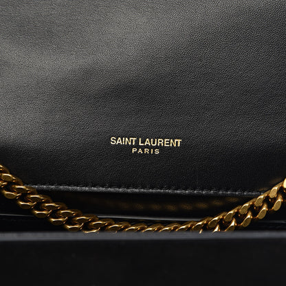 Saint Laurent Suede Embroidered Patches Small Monogram Kate Satchel Black 6 of 10