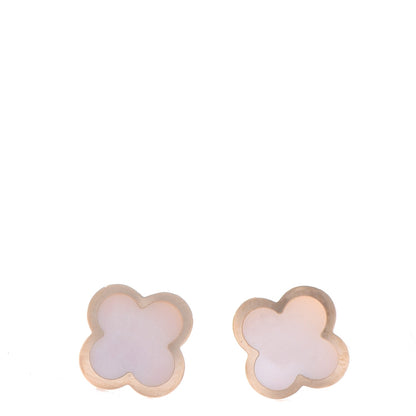 Van Cleef & Arpels 18K Yellow Gold Mother of Pearl Pure Alhambra Earrings 1 of 7