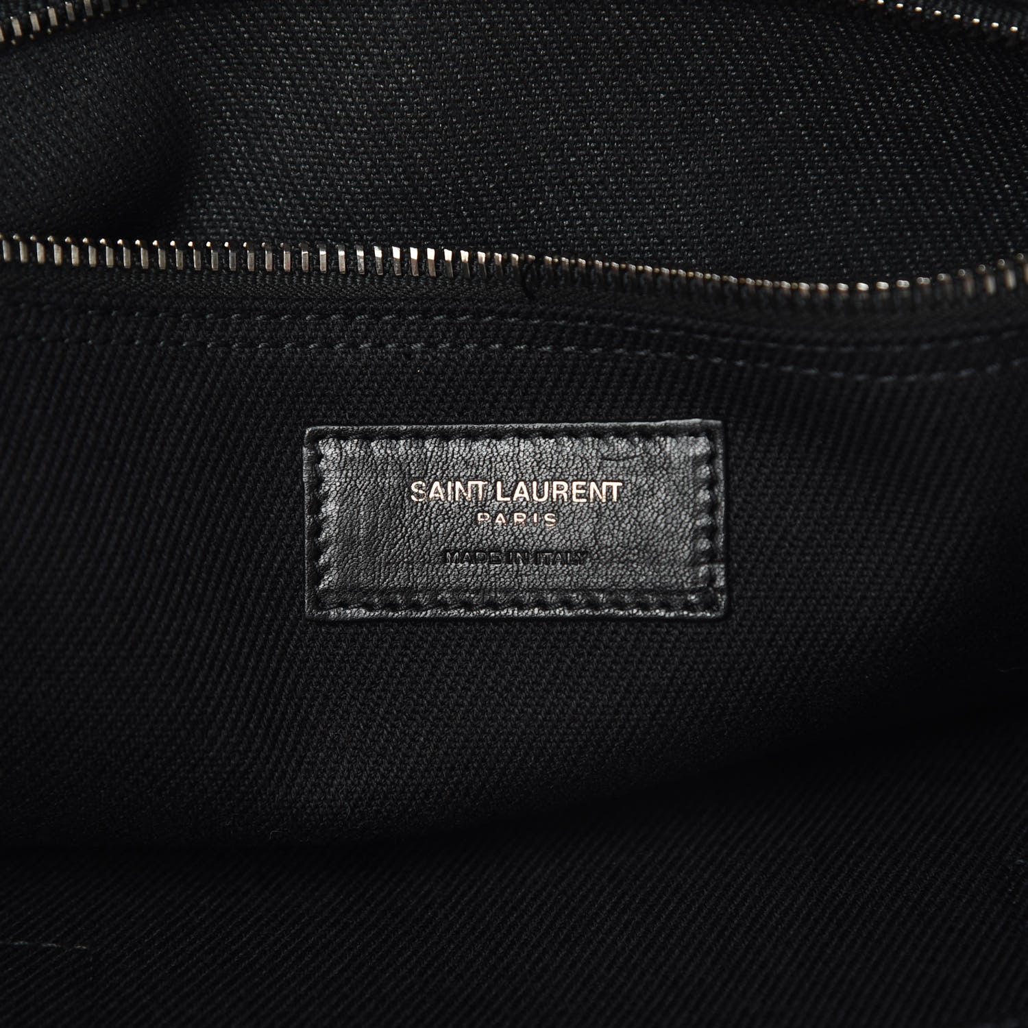 Saint Laurent Linen Calfskin Rive Gauche Tote Black 6 of 11