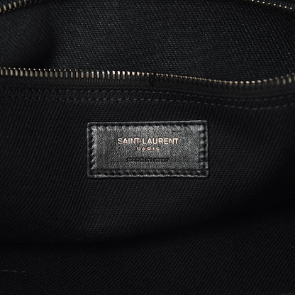 Saint Laurent Linen Calfskin Rive Gauche Tote Black 6 of 11