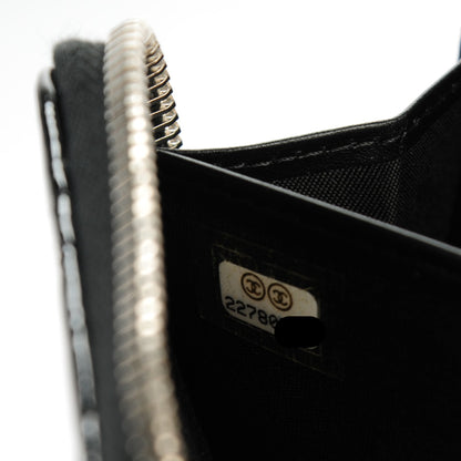 Chanel Patent Double Quilted Zip Around Wallet Black 8 of 8
