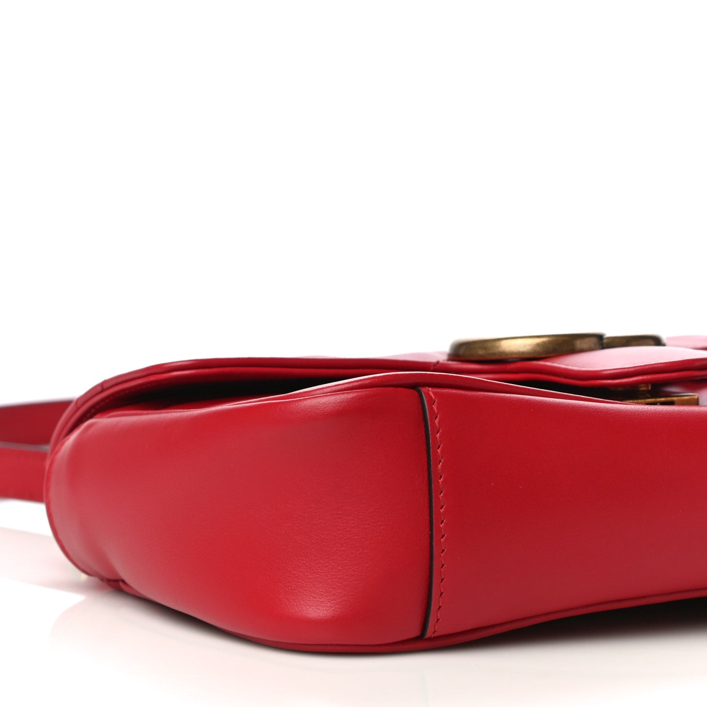 Calfskin Matelasse Mini GG Marmont Shoulder Bag Hibiscus Red