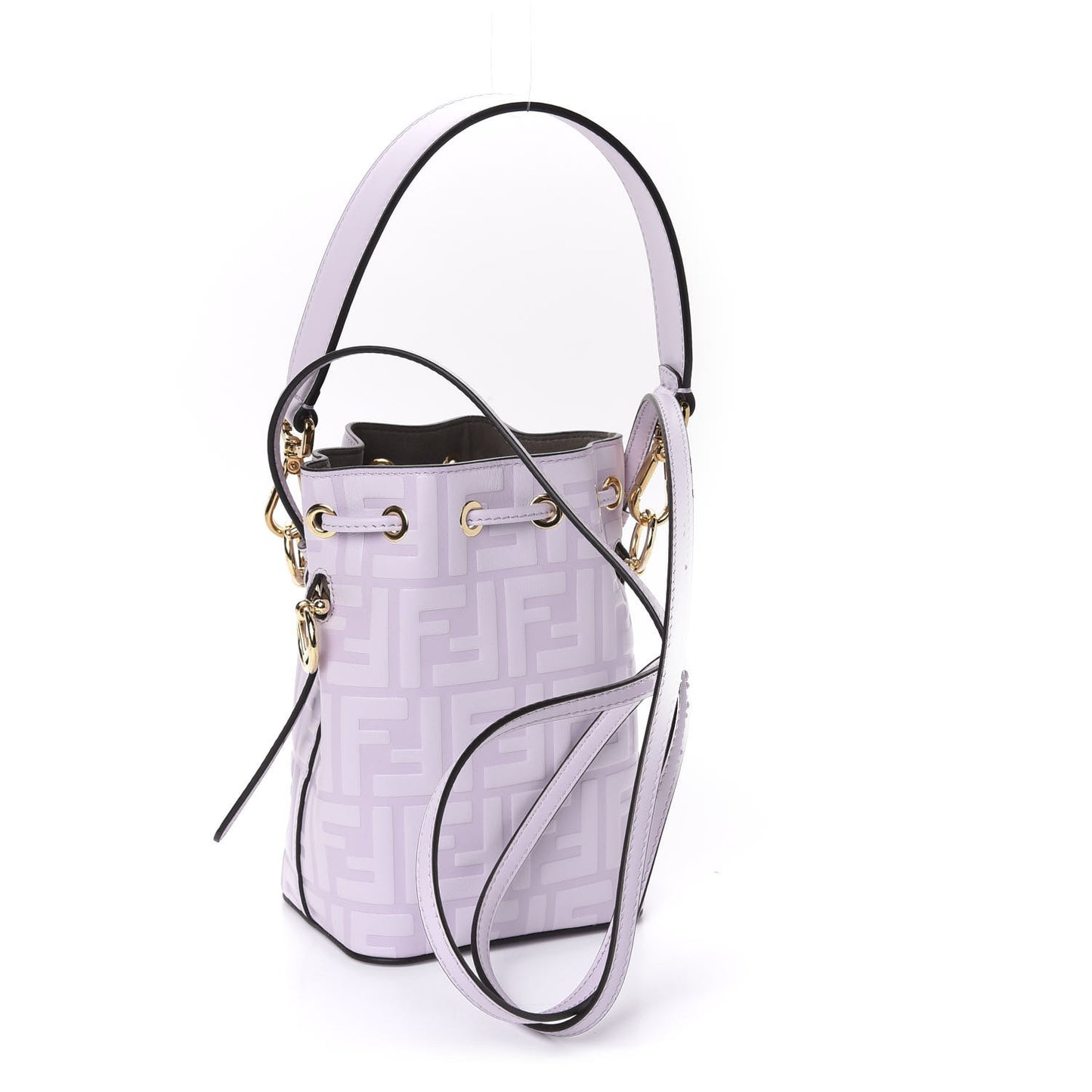 Vitello Termosport F is Fendi FF 1974 Embossed Mini Mon Tresor Bucket Bag Anemone