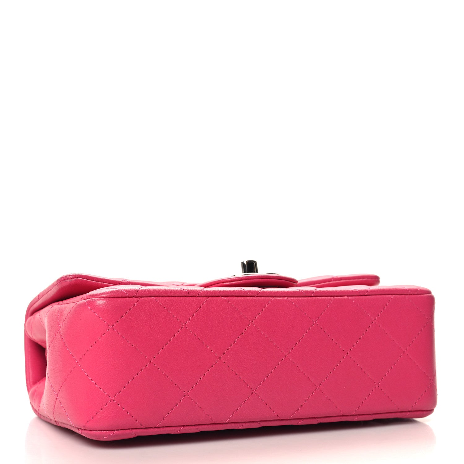 Chanel Lambskin Quilted Mini Rectangular Flap Dark Pink 4 of 13