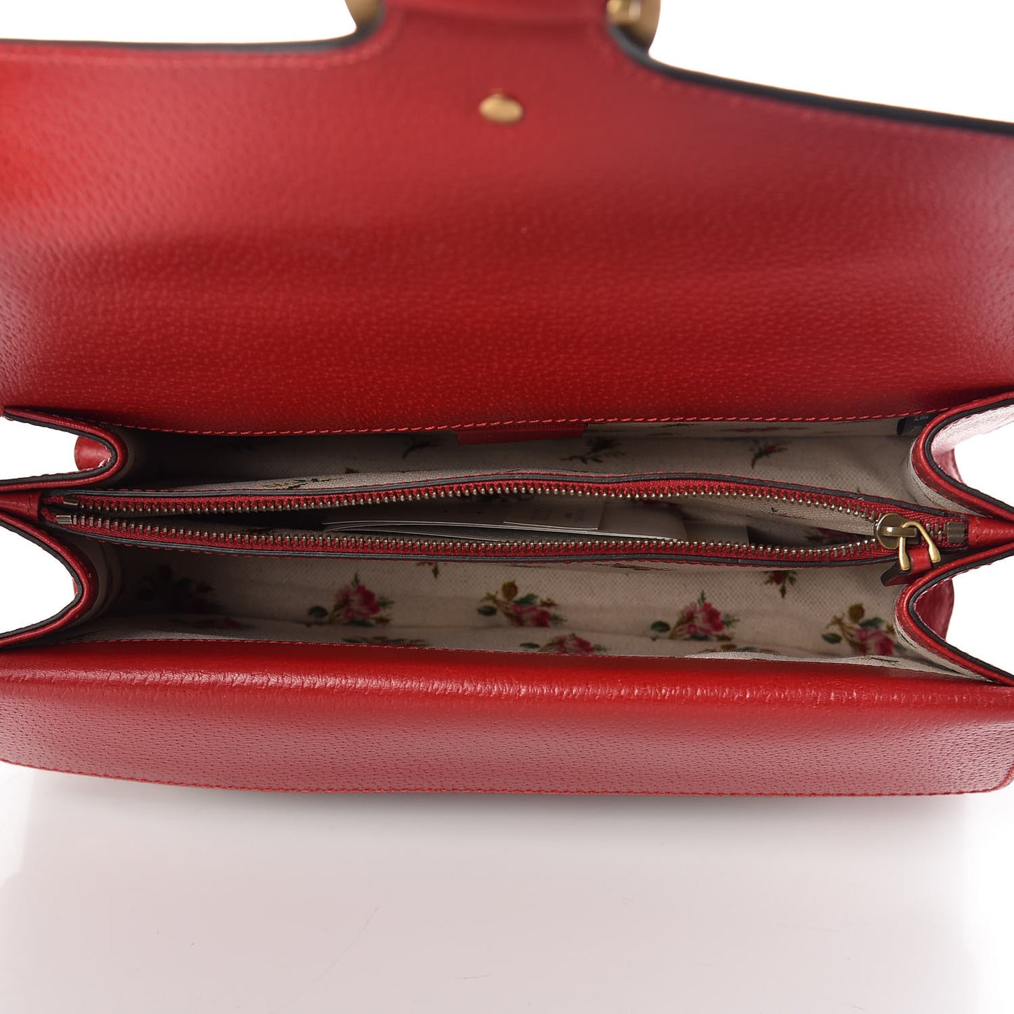Calfskin Web Floral Embroidered Small Dionysus Shoulder Bag Hibiscus Red