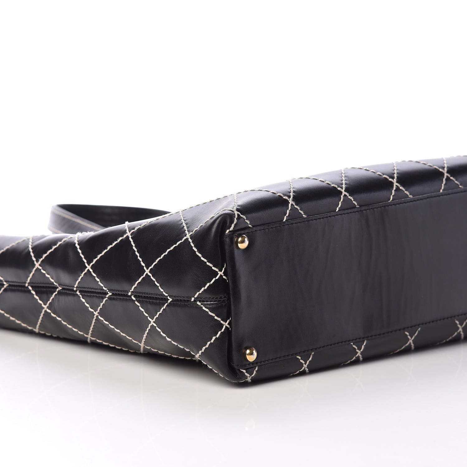 Chanel Calfskin Contrast Stitch Surpique Tote Black 7 of 8