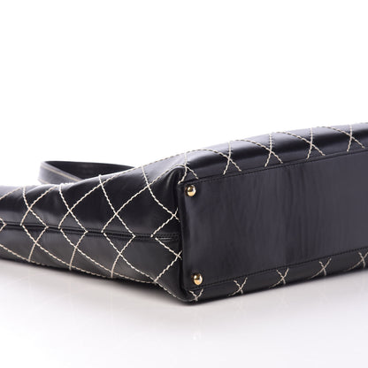 Chanel Calfskin Contrast Stitch Surpique Tote Black 7 of 8