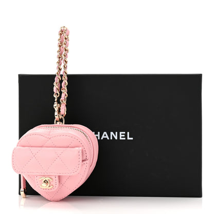 Chanel Lambskin Quilted CC Mini In Love Heart Bag Charm Light Pink 11 of 12