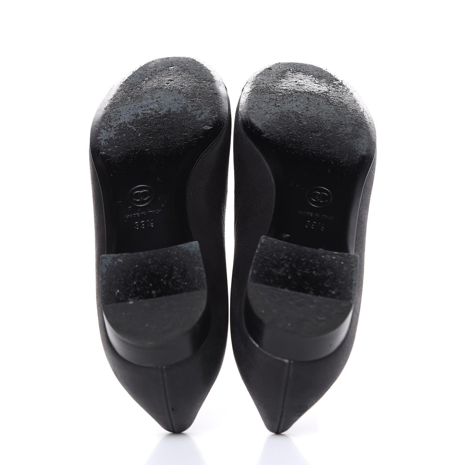 Chanel Buffalo Glitter Bow Ballerina Flats 39.5 Black 5 of 11