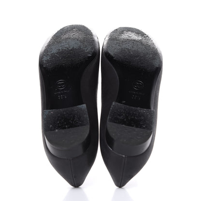 Chanel Buffalo Glitter Bow Ballerina Flats 39.5 Black 5 of 11