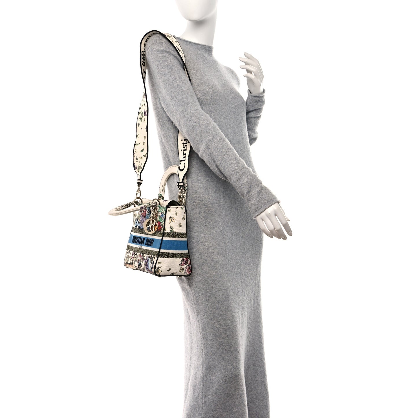 Canvas D-Constellation Embroidered Medium Lady D-Lite Latte Multicolor