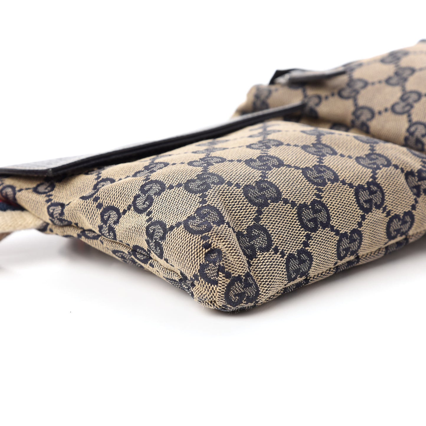 GG Monogram Web Double Pocket Belt Bag Navy