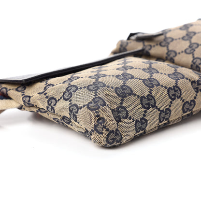 Gucci GG Monogram Web Double Pocket Belt Bag Navy 6 of 10
