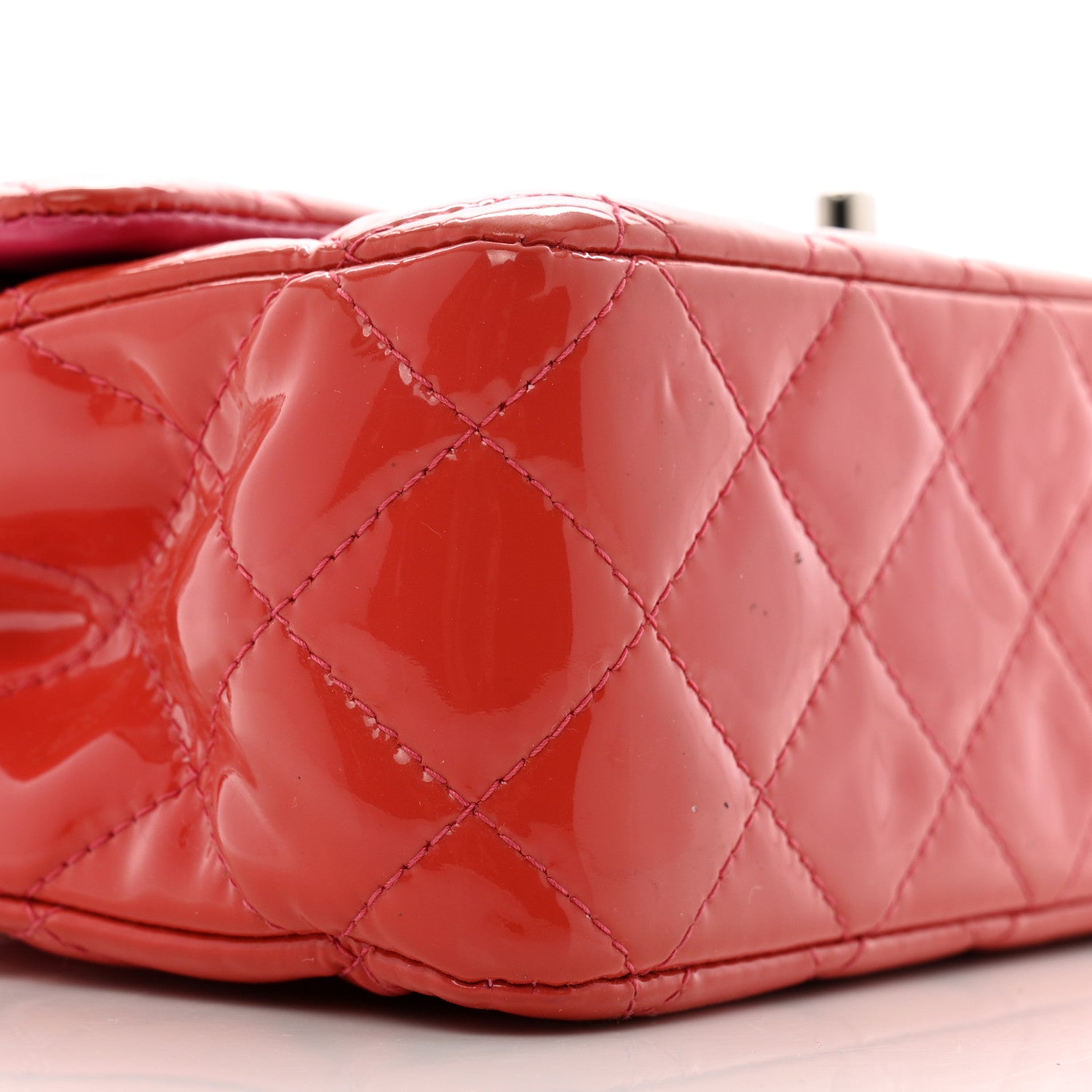 Chanel Patent Quilted Medium Double Flap Pink 9 of 14