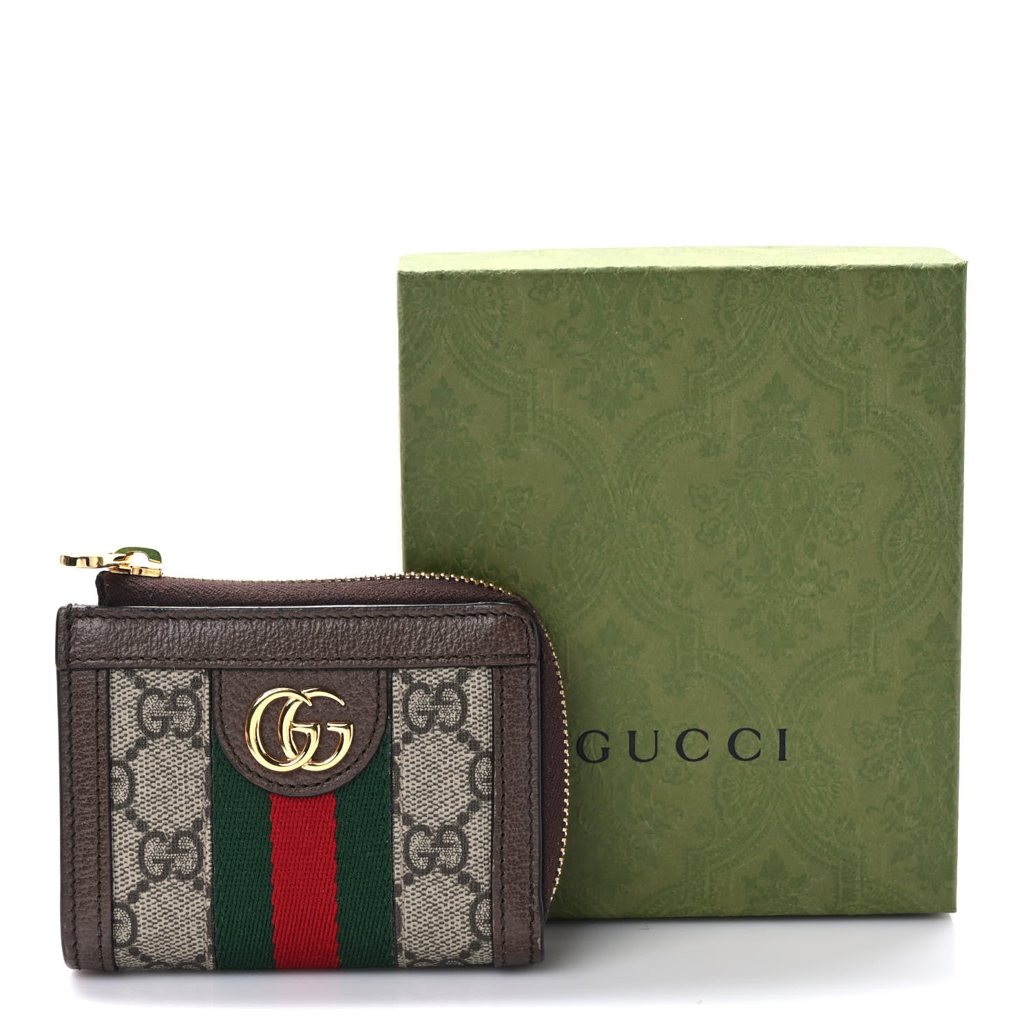 Gucci GG Supreme Monogram Web Ophidia Zip Wallet Beige New Acero 7 of 7