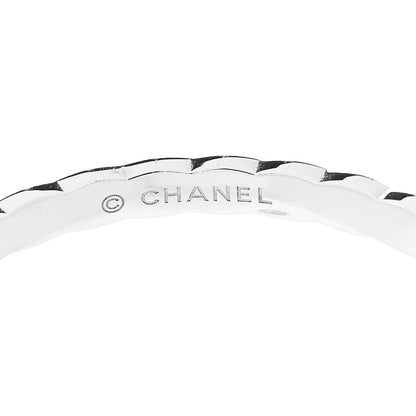 Chanel 18K White Gold Diamond Coco Crush Hoop Earrings 5 of 6