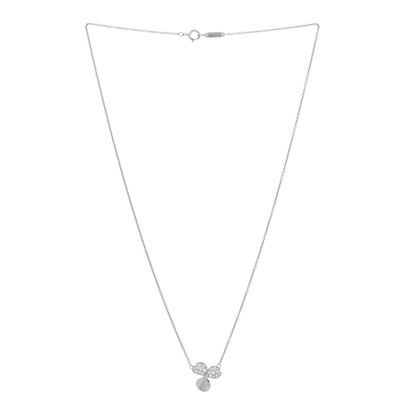 Tiffany Platinum Diamond .17ctw Small Paper Flowers Pendant Necklace 2 of 3