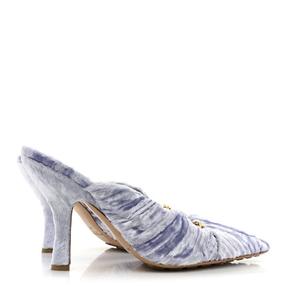 Bottega Veneta Textured Viscose Silk Velvet Bunnie Mule Pumps 41 Amethyst 4 of 9
