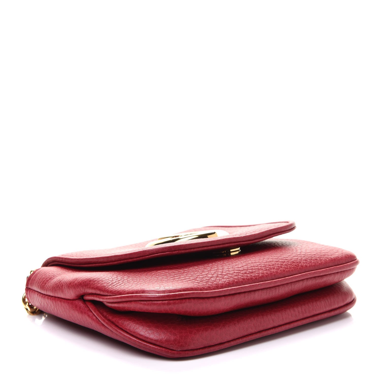 Gucci Pebbled Calfskin Small 1973 Chain Shoulder Bag Red 4 of 11