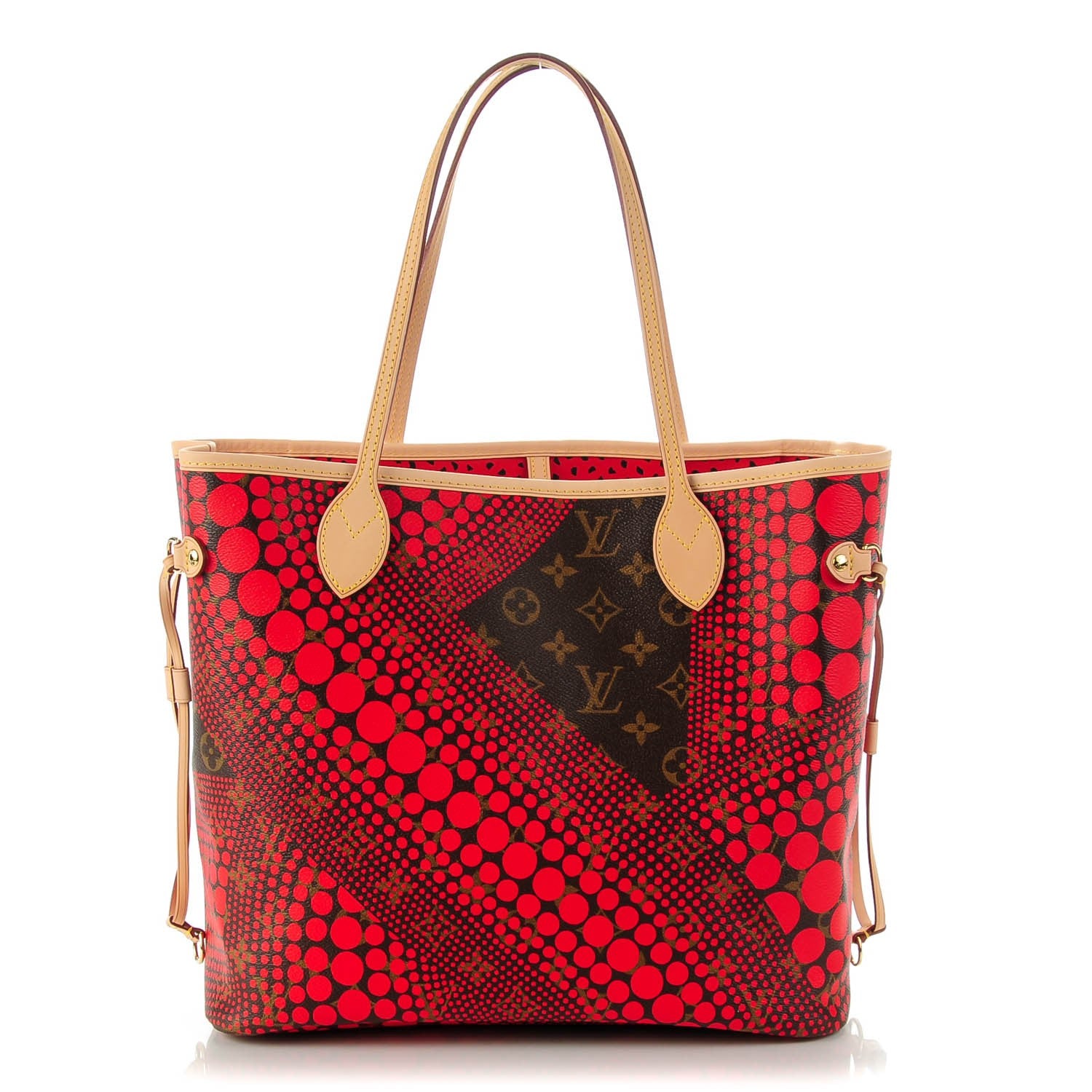 Louis Vuitton Monogram Kusama Waves Neverfull MM Red 1 of 6