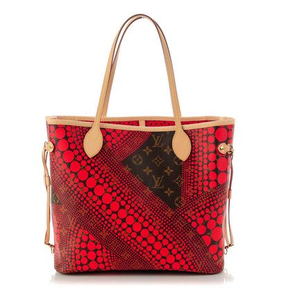 Louis Vuitton Monogram Kusama Waves Neverfull MM Red 1 of 6