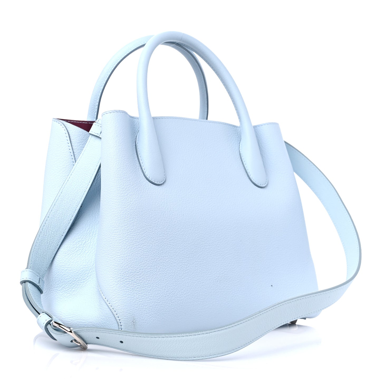 Supple Grained Calfskin Medium Open Bar Tote Light Blue