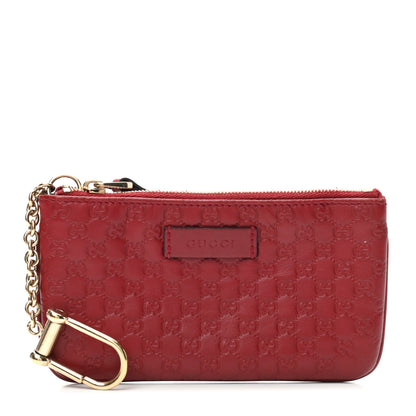 Gucci Microguccissima Key Ring Coin Case Hibiscus Red 1 of 8