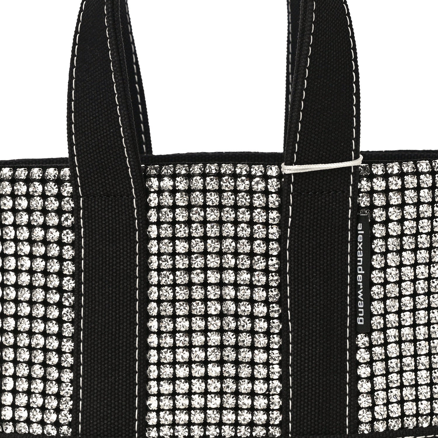 Alexander Wang Mesh Crystal Rhinestone Mini Cruiser Tote Black Silver 7 of 10