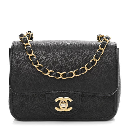 Chanel Grained Calfskin Mini Square Classic Pure Flap Black 1 of 12
