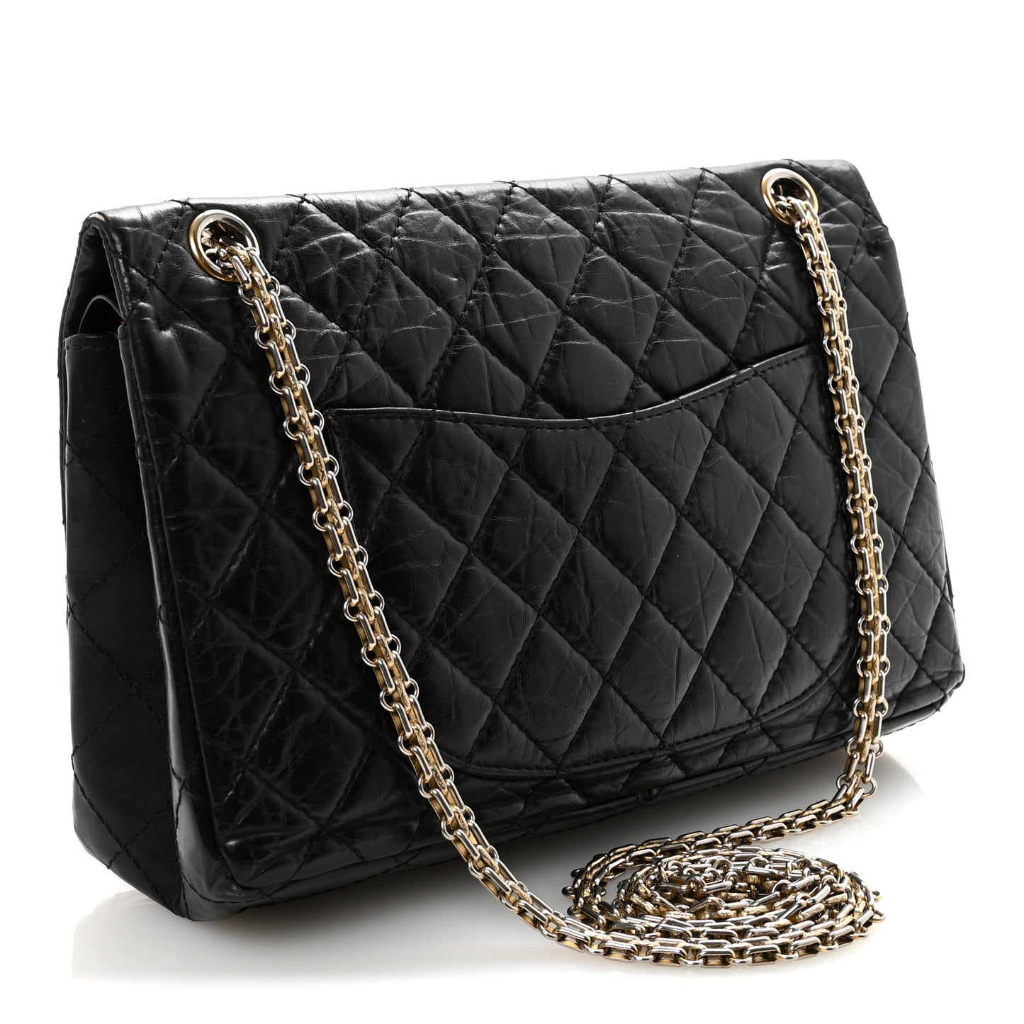 Aged Calfskin Quilted 2.55 Reissue 226 Flap Black