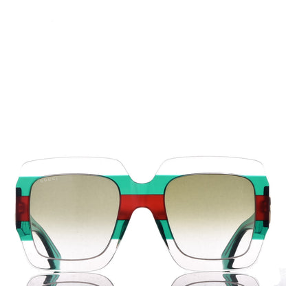 Gucci Square Web Frame GG0178S Sunglasses Green Red 3 of 8