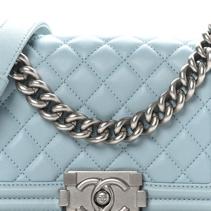 Chanel Lambskin Quilted Small Boy Flap Light Blue 8 of 10