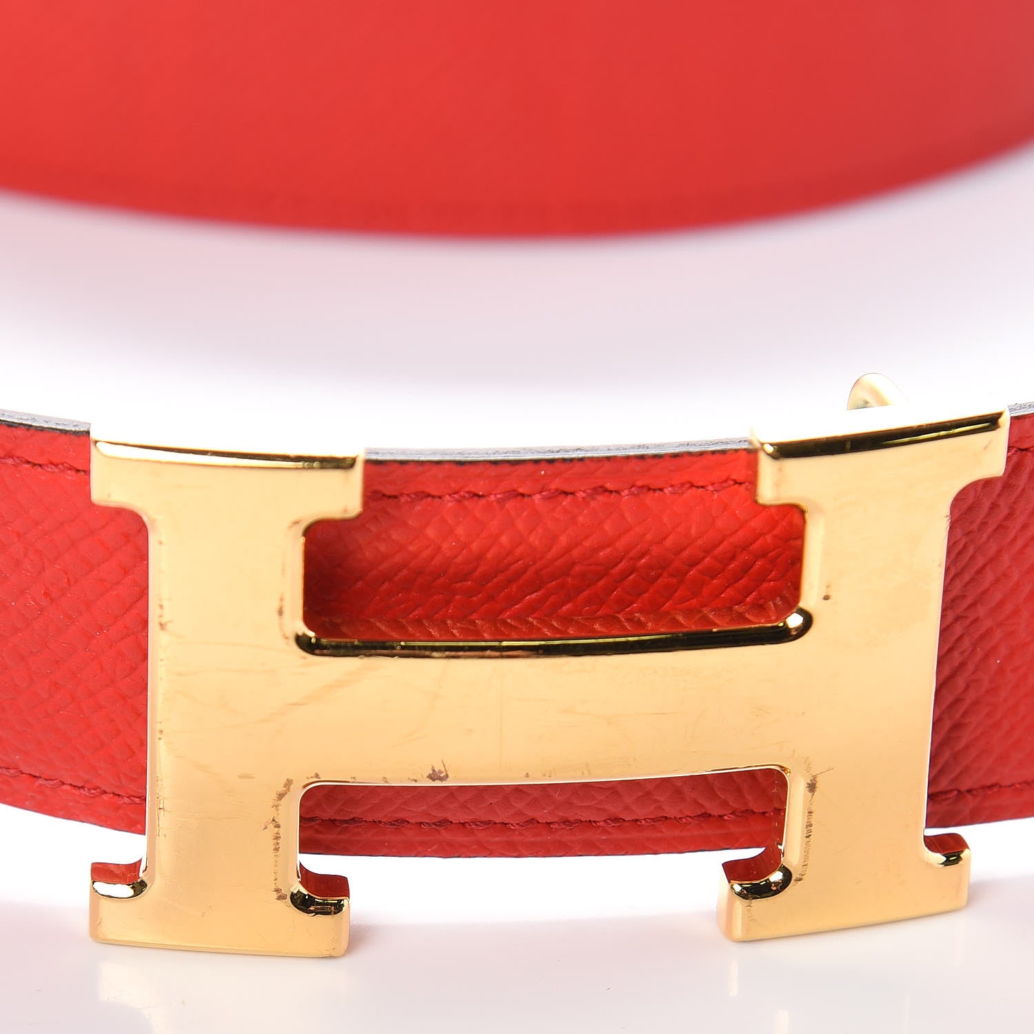 Hermes Epsom 32mm H Belt 80 Bleu Du Nord Rouge De Coeur 7 of 7