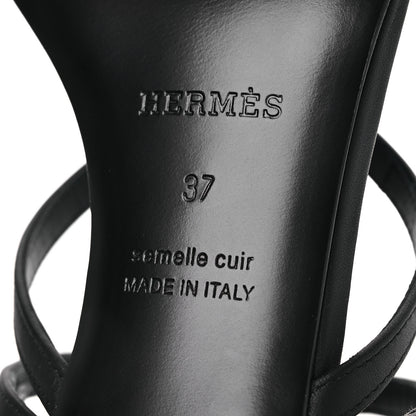 Hermes Calfskin Muse 40 Sandal 37 Black 8 of 13