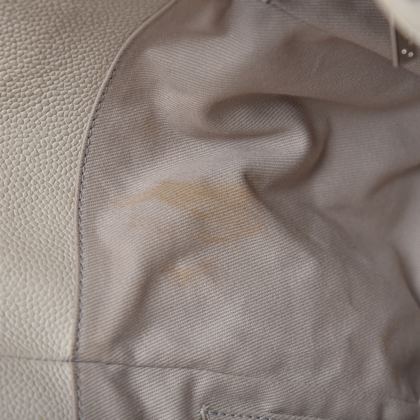 Glazed Calfskin Small Deauville Tote Ivory