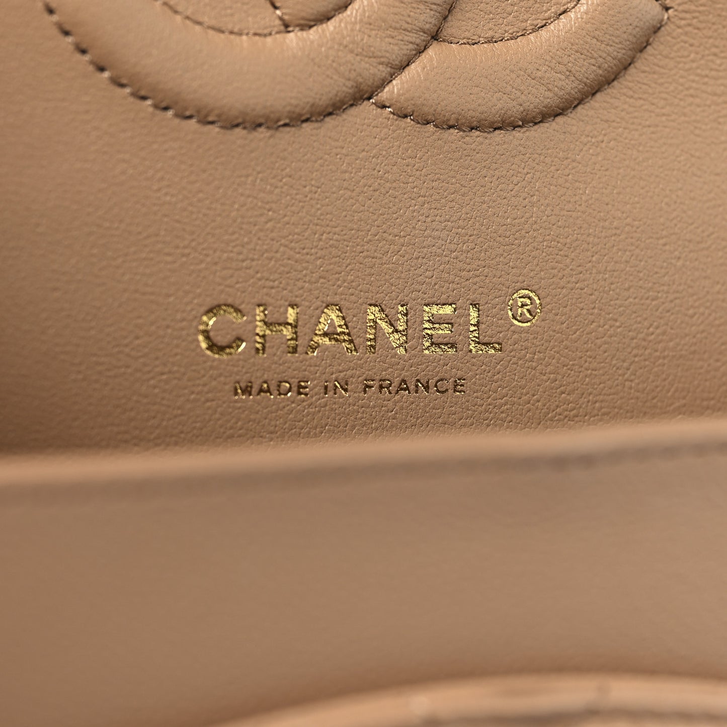 Caviar Quilted Medium Double Flap Dark Beige